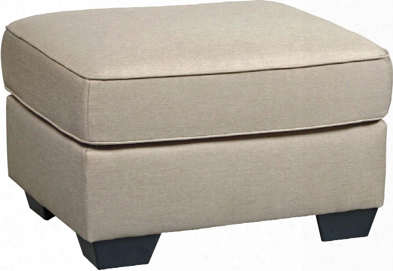 Calicho Collectiln 9120314 30" Ottoman With Fabric Upholstery And Welt Cords In Ecru