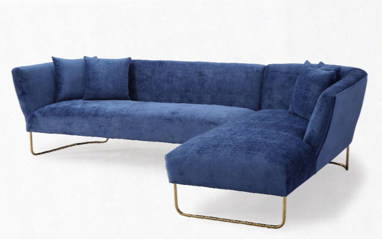 Caprice Collection Tov-l6101 2-piece Sectionalw Ith Right Arm Facing Chaise And Left Arm Facing Sofa In Navy