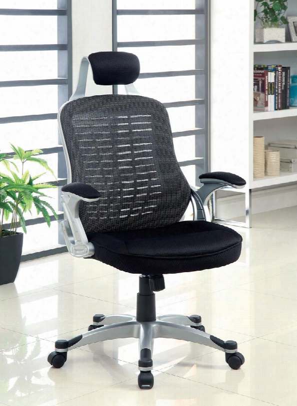 Cesta Cm-fc613bk Ht. Adjustable Ofice Chair With Pneumatic Ht. Adjustable Seat Padded Mesh Chairpadded Armrests And Headrest In