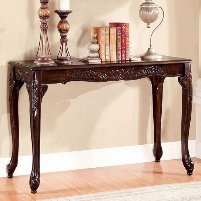 Cheshire Collection Cm4914s 48" Soa Table With Cabriole Legs Carved Detailing And Parquet Table Top In