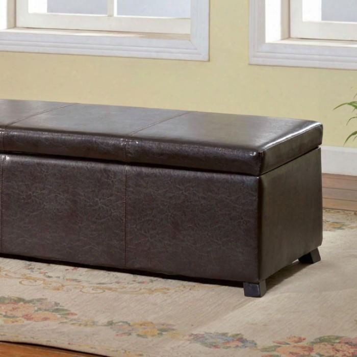 Fallon Cm-bn6197 Storage Ottoman With Contemporary Style Storage Area Padded Leatherette Seat Solid Wood And Others In