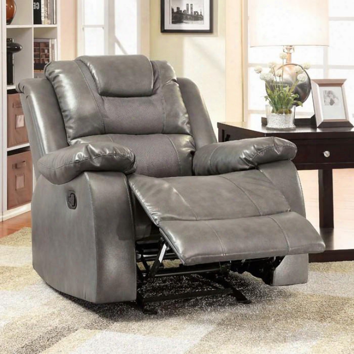 Grandolf Collection Cm6813-ch 39" Glider Recliner With Microfiber Cushion Details Plush Padded Cushions And Bonded Leather Match In