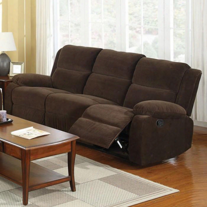 Haven Collection Cm6554-s 77" Reclining Sofa With 2 Recliners Plush C Ushions Pillow Top Arms And Flannelette Fabric In Dark