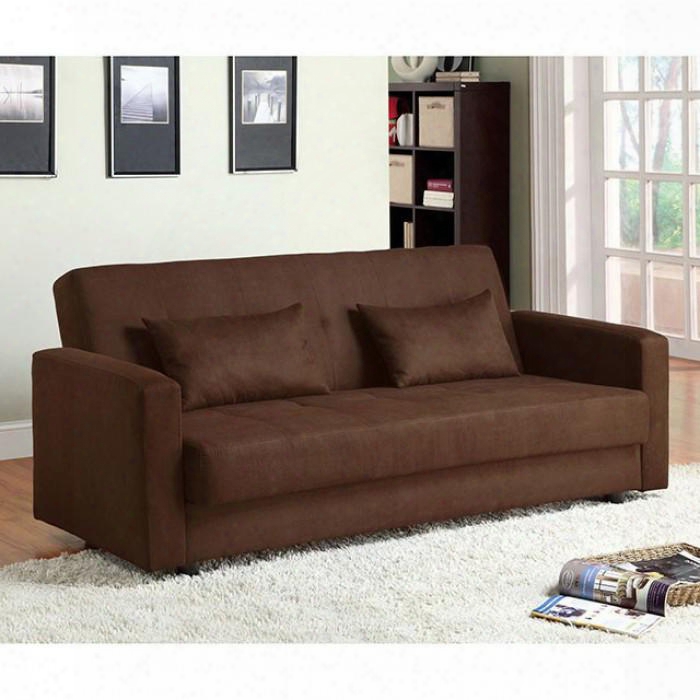 Jansen Collection Cm2804 84" Futon Sofa With Under-seat Storage 2 Pillows Included And Microfiber Upholstery In