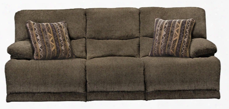 Jules Collection 62201 1724-38/2345-38 88" Power Reclining Sofa With Chenille Fabric Upholstery Pillow Top Arms And Steel Seat Box In Tiger's Eye And Pillows