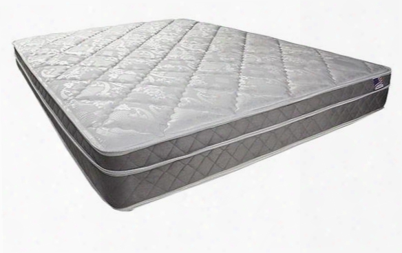 Kalina Dm121t-m 9" Euro Pillow Top Mattress - Twin With Quilting: 1 1/4" Quilted White Damask With Grey Quilted Border Safety: 16 Cfr Part 1633 Flammability