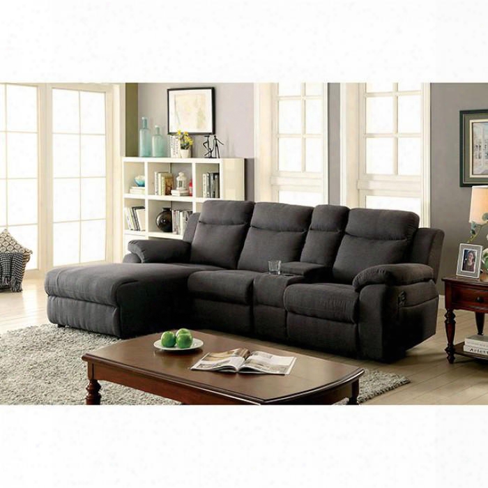 Kamryn Collection Cm6771gy-sectional 101" 2-piece Reclining Sectional With Left Arm Facing Chaise And Right Arm Facing Console Loveseat In