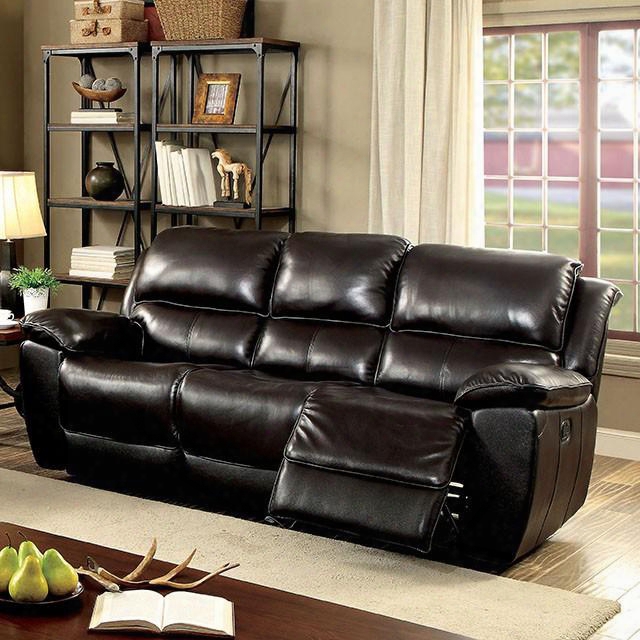 Keara Collection Cm6984-sf 84" Sofa With 2 Recliner Split Back Large Padded Arms And Top Grain Leather Match In Dark