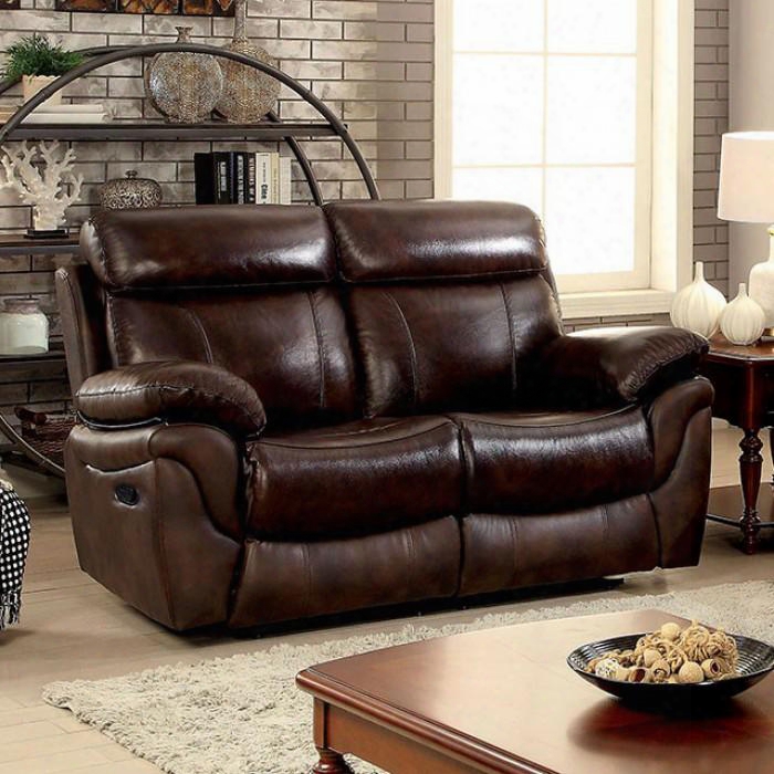 Kinsley Collection Cm6983-lv 67" Reclining Love Seat With 2 Recliners Top Grain Leather Competition Upholstery Plush Cushions And Large Padded Arms In