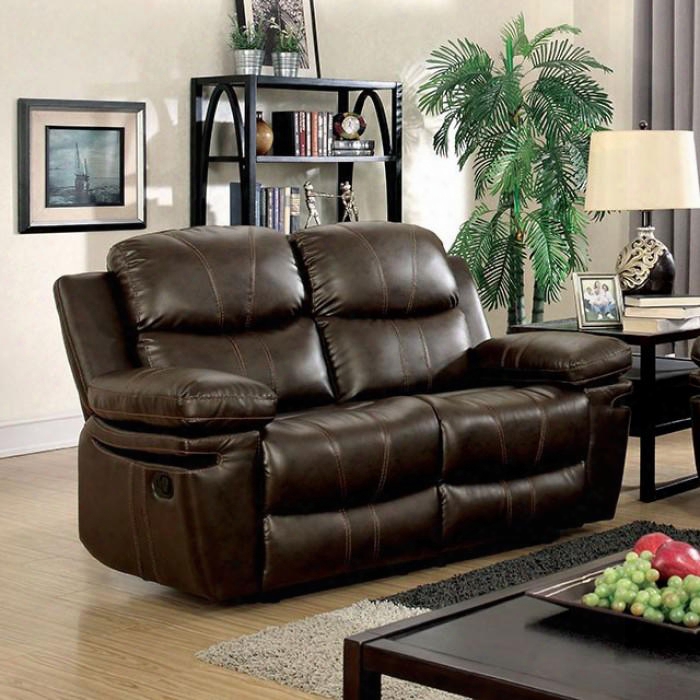 Listowel Collection Cm6992-lv 59" Reclining Love Seat With 2 Recliners Stitched Detail And Bonded Leather Match In