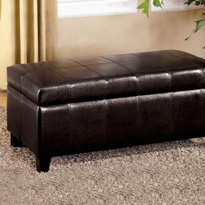 Luton Cm-bn6007 Storage Ottoman With Contemporary Style Padded Leatherette Bench Storage Bench Espresso Finish In