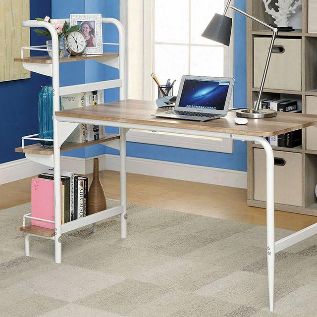 Maisy Cm-dk6099 Computeer Desk With Contemporary Style 3 Side Shelves Raised Guard Rails Metal And Others* In Powder Coated