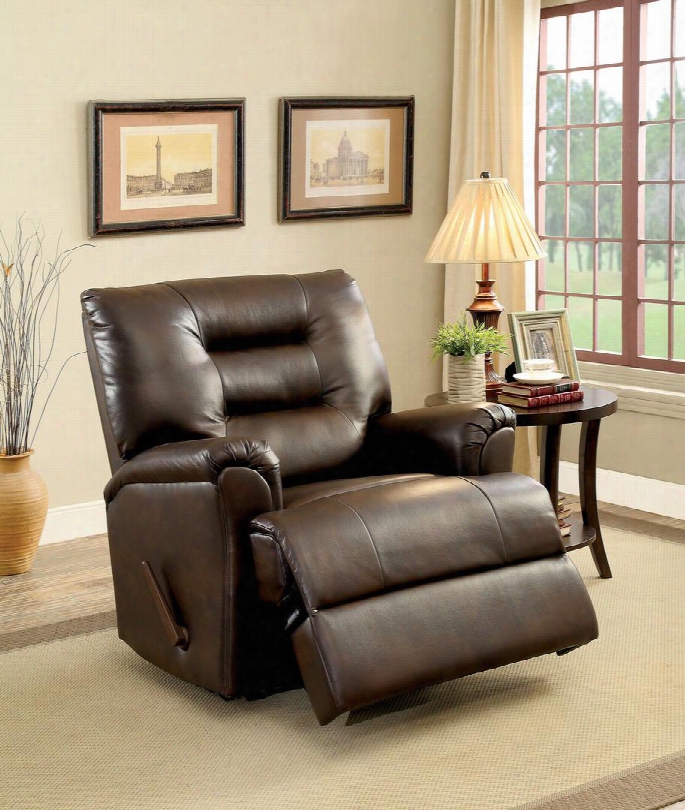 Maja Collection Cm-rc6811 39" Recliner With Plush Cushions Large  Padded Armrests And Breathable Leatherette In