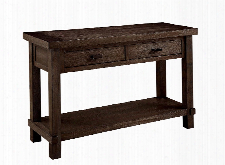 Mara Collection Cm4410s 48" Sofa Table With Open Shelf Distressed Detailing And 2 Drawers In Dark