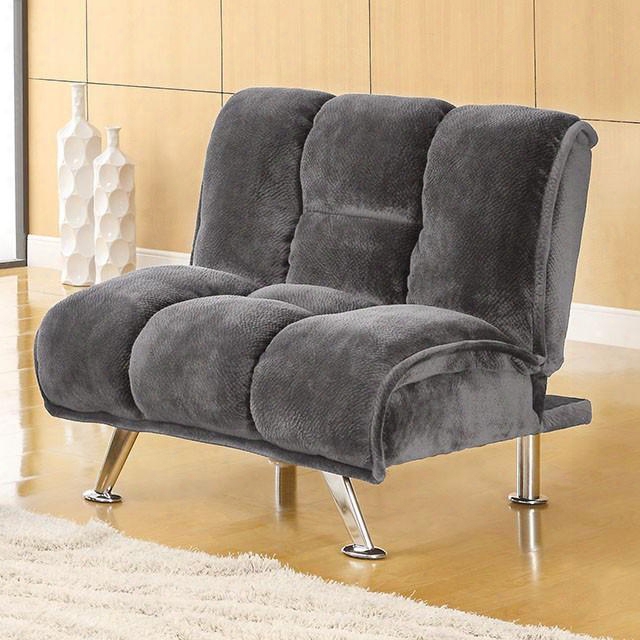 Marbelle Collection Cm2904gy-ch 38" Chair With Champion Fabric Chrome Legs And Extra Folding Legs In