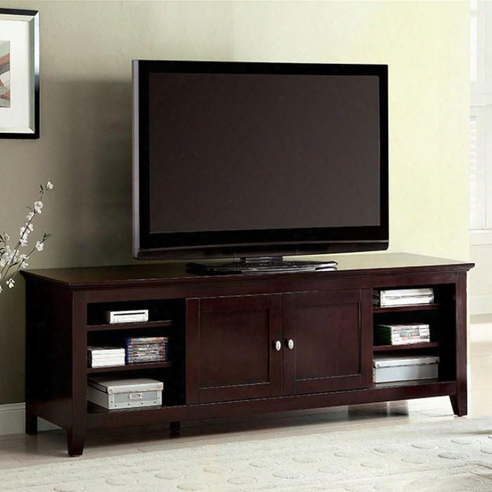 Maris Cm5331-tv 72" Tv Stand With Contemporary Style Fits Up To 72 Tv Sliding Cabinet Doors Storage Shelves In Dark