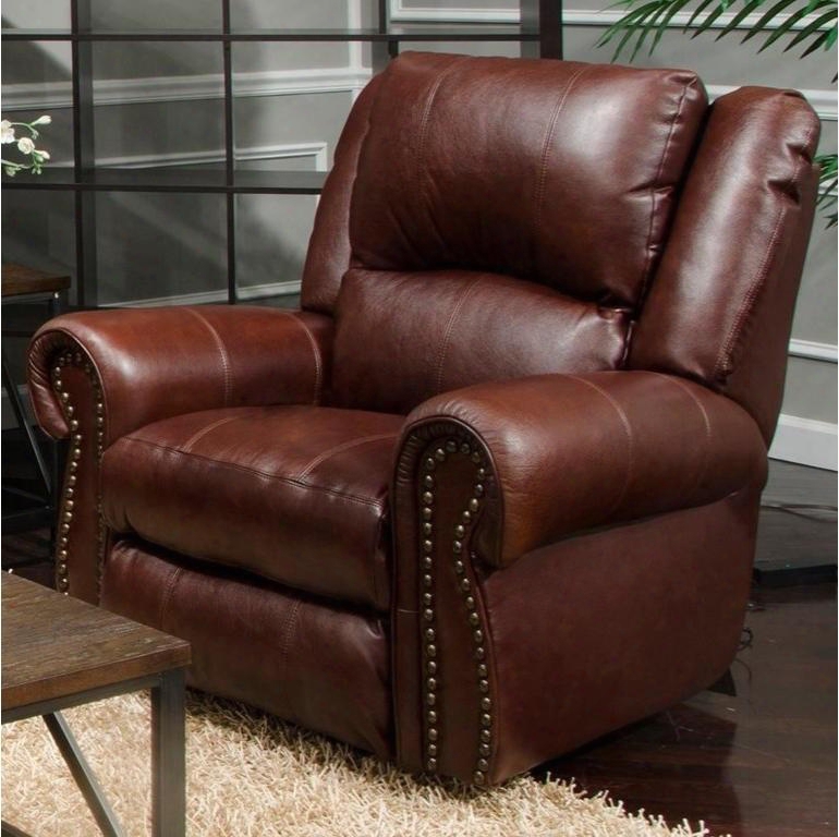 Messina Collection 764220-7 1283-19/3083-19 41" Power Lay Flat Recliner With Lumbar Headrest Control Panel Technology Top Grain Italian Leather And Leather