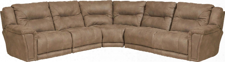 Montgomerry Collection 61756-4-8-4-7-1159-38/1259-38 127" 5-piece Sectional With Left Arm Facing Recliner 2x Armless Chairs Corner Wedge And Right Arm Facing