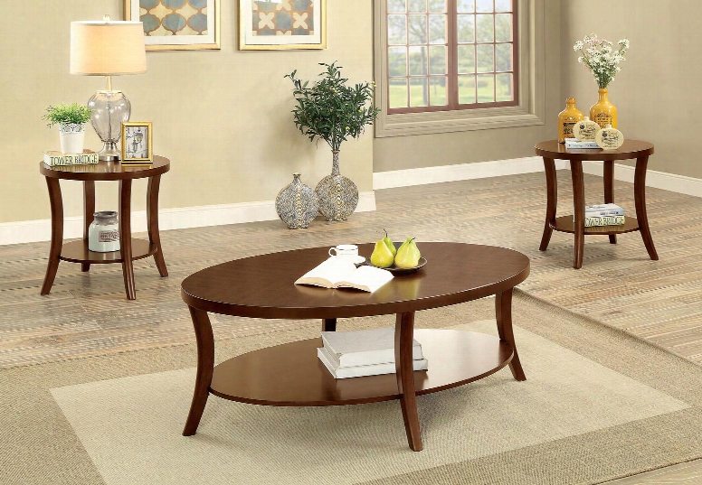 Paola Collection Cm4334-3pk 3 Pc. Table Set With Coffee Table And 2x End Tables In Brown