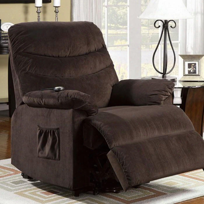 Perth Collection Cm-rc6933 35" Recliner With Stand-assist Power Lift System Wide Seat And Bella Fabric In Cocoa