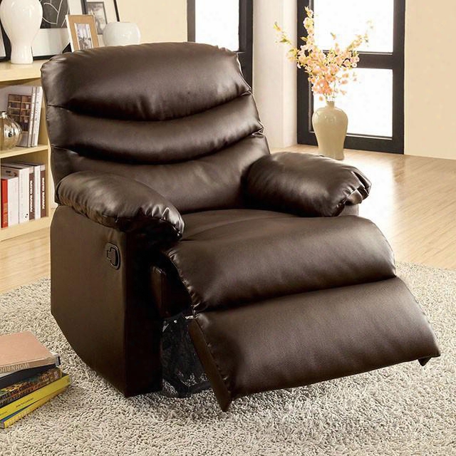 Plesant Valley Collection Cm-rc6928-br 36" Recliner With Plush Cushions Pillow Top Arms And Bonded Leather Match In