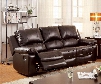 Davenport Collection CM6327-SF 84" Reclining Sofa with 2 Recliners Plush Cushions Pillow Top Arms and Top Grain Leather Match in Rustic Dark