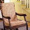 Liverpool CM-AC6408 Rocking Chair with Classic Style Rocker Solid Wood and Others Padded Fabric Seat Antique Oak Finish in Antique