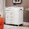 Myrna CM-AC313 Multi-Storage Cabinet with Transitional Style Multiple Drawers 4 wheels White Finish in