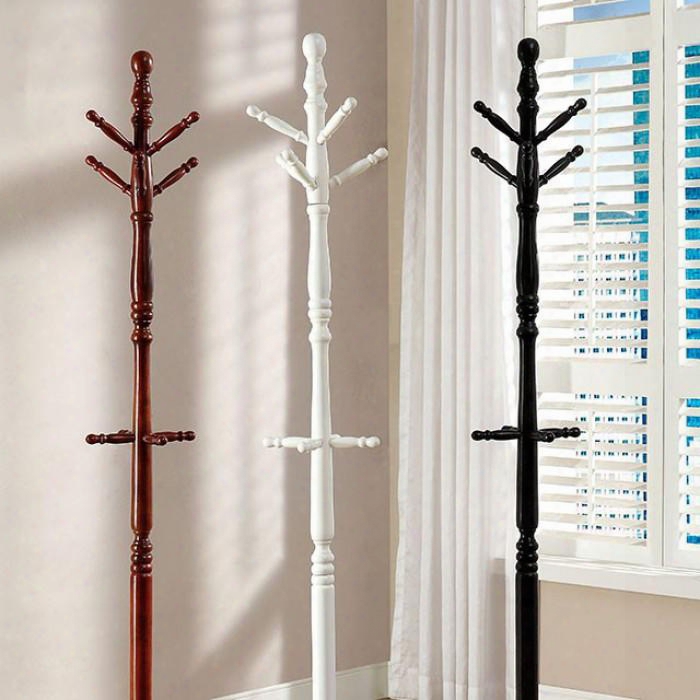 Putnam Cm-ac6211wh Coat Rack With Solid Wood Construction In