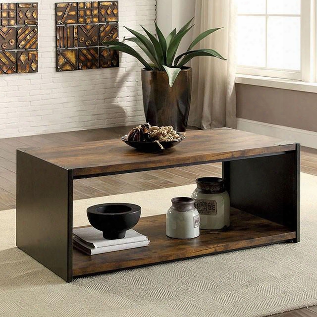 Reina Collection Cm4398c 47" Coffee Table With Open Shelf And Faux Wood Veneer In Matte