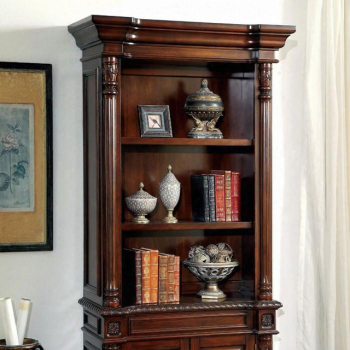 Roosevelt Cm-dk6252s Book Shelf With Traditional Style Ornate Design Features Multiple Drawers Solid Wood Wood Veneer And Others In