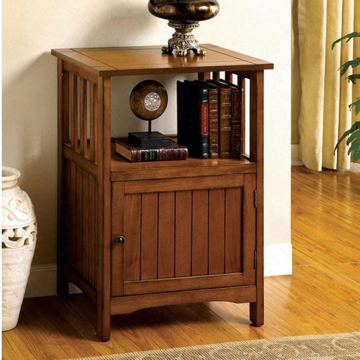 Sanca I Cm-ac280 Telephone Stand With Mission Style Solid Wood And Others Hide-away Storage Antique Oak Finish In Antique