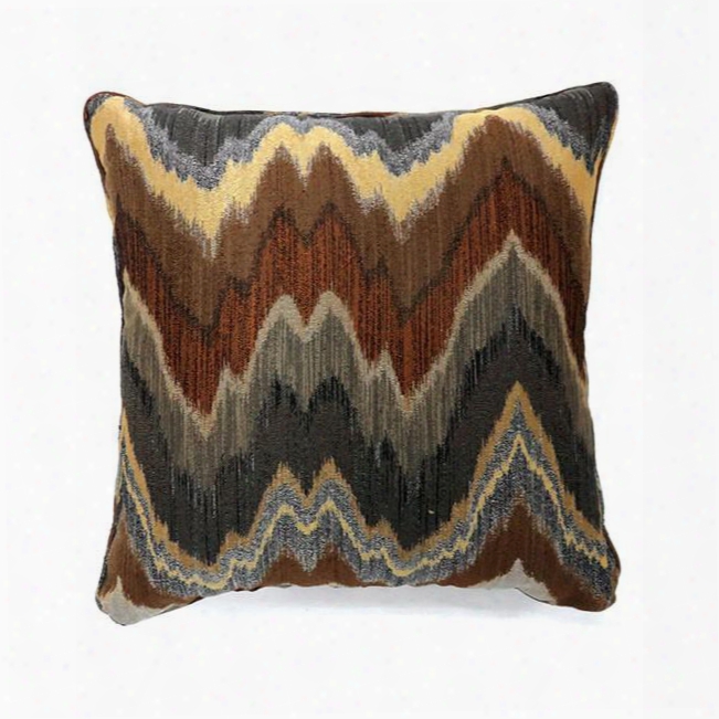 Seismy Pl6008s-2pk 18" X 18" Pillow With Polyester S: 18" X 18" L: 22" X22" Made In China Blu And Brown In