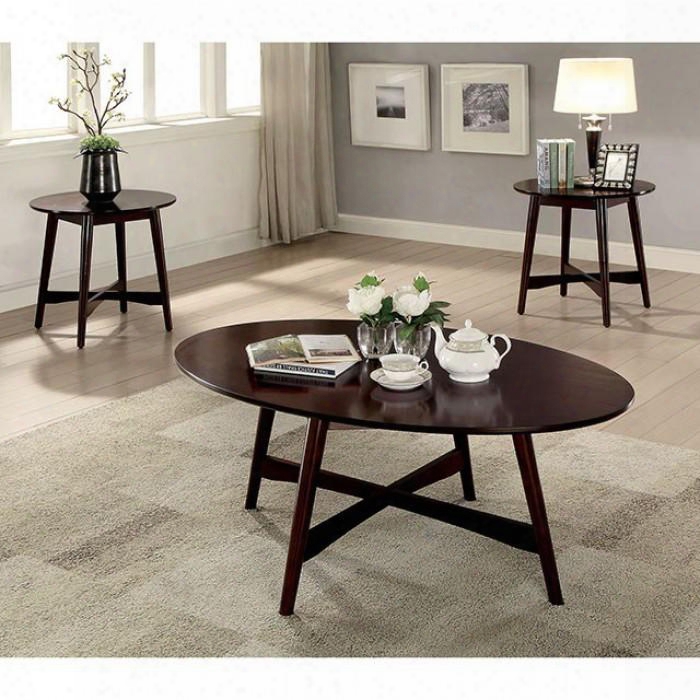 Selah Collection Cm4303-3pk 3 Pc. Table Set With Coffee Table And 2x End Tables In Brown