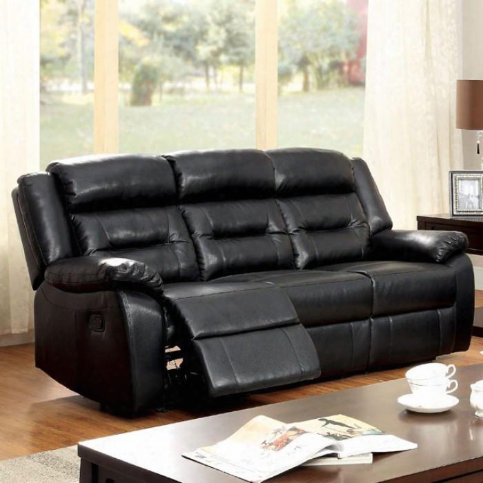 Sheldon Collection Cm6320-sf 79" Reclining Sofa With 2 Recliners Pillow Top Arms Split Back And Bonded Leather Match In