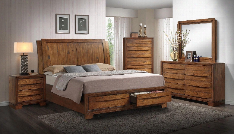 Sonoma Storage Collection Ssbj600ss -bj600-q-bed-set 5 Piece Queen Size Bedroom Set With Bed + Dresser + Mirror + Chest +