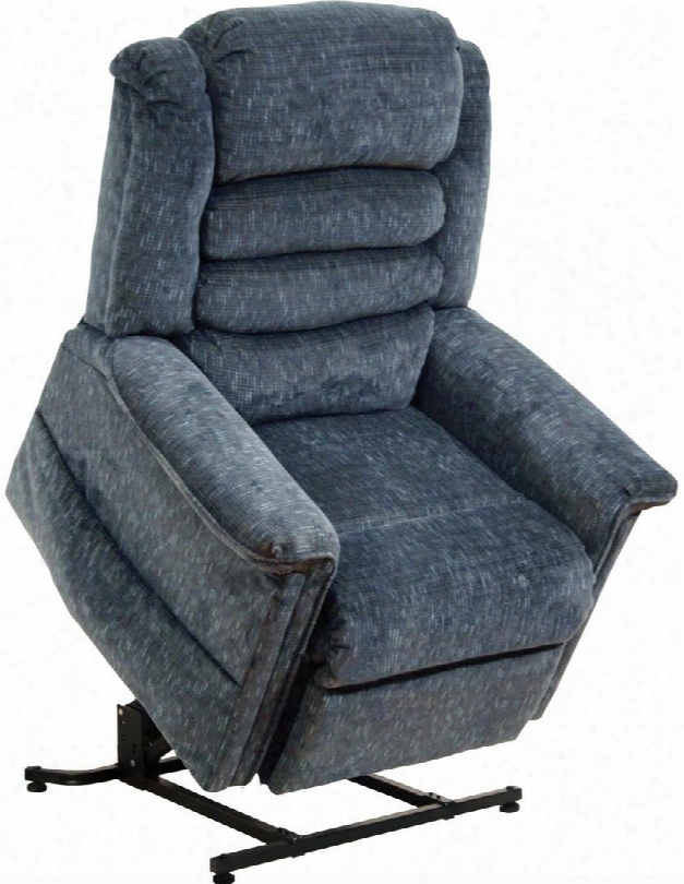 Soother Collection 4825 1800-43 36" Power Lift Chaise Recliner With Deluxe Heat And Massage Waterfall Back Steel Seat Box Panel Arms Full Lay-out Comfort