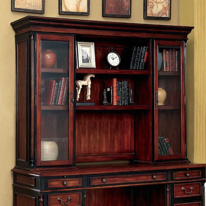 Strandburg Cm-dk6255h Computer Hutch With Transitional Style Multiple Drawers Antique Style Knobs And Handles Solid Wood Others In