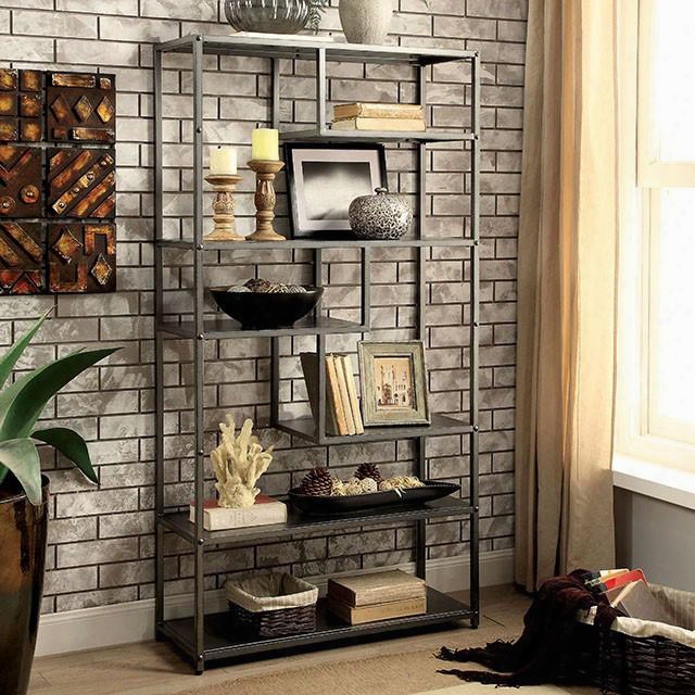 Susie Cm-ac521 Display Shelf With Industrial Style Open Shelving Tiered Design Metal Construction In Powder Coated