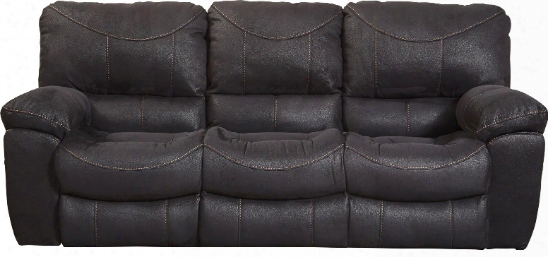 Terrance Collection 61581 1156-68/1256-68 91" Power Reclining Sofa With Sueded Polyester Fabric Contrast Stitching And Split Back In