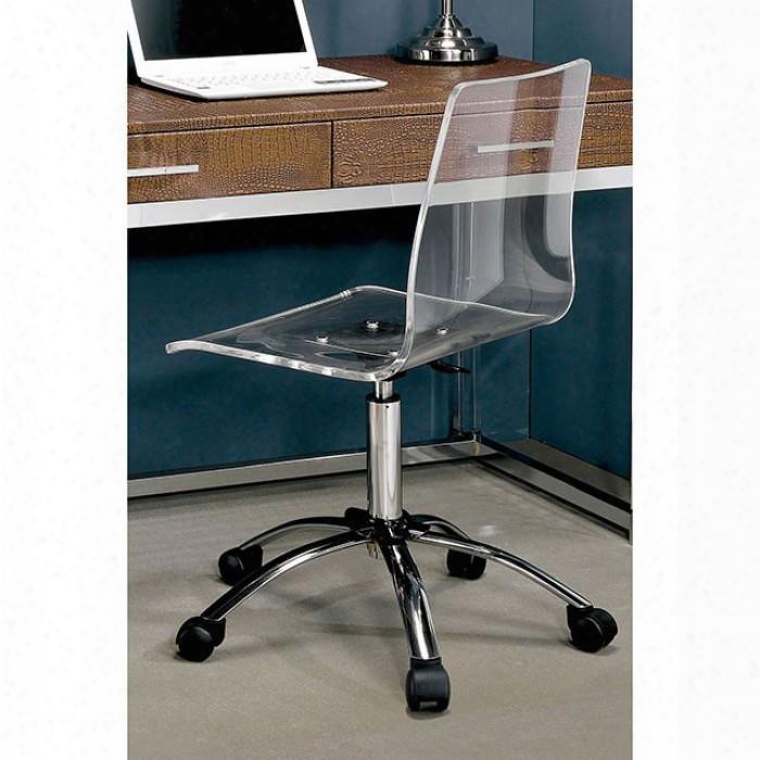 Tilly Cm-fc640-3a Acrylic Office Chair With Contemporary Style Padded Leatherette Chair Pneumatic Ht. Adjustable Seat Extended Leg Rest In