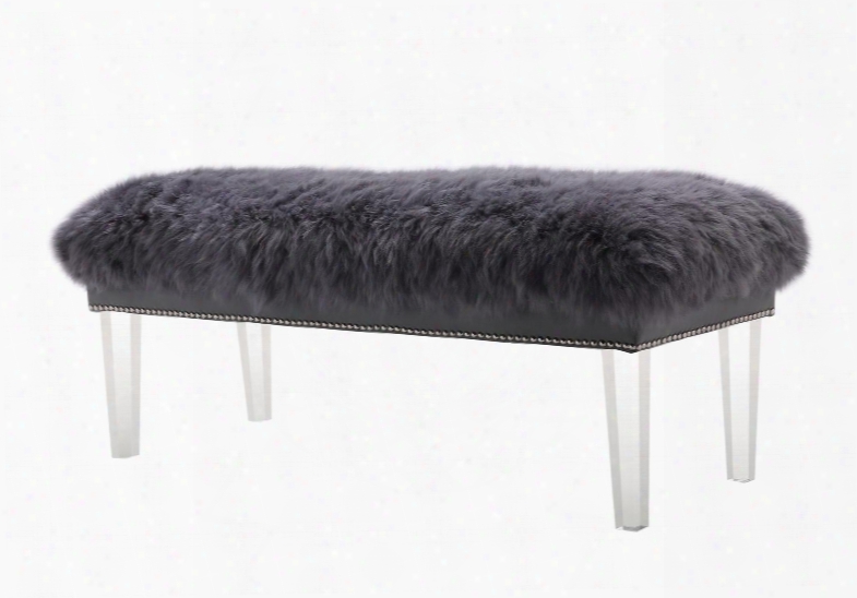 Tov-o76 Luxe Grey Sheepskin Lucite