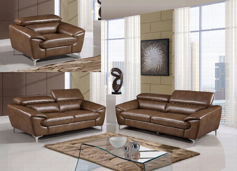 U7870-dtp672/b-slch 3-piece Living Room Set With Leather Gel Sofa Loveseat And Chair In Blanche