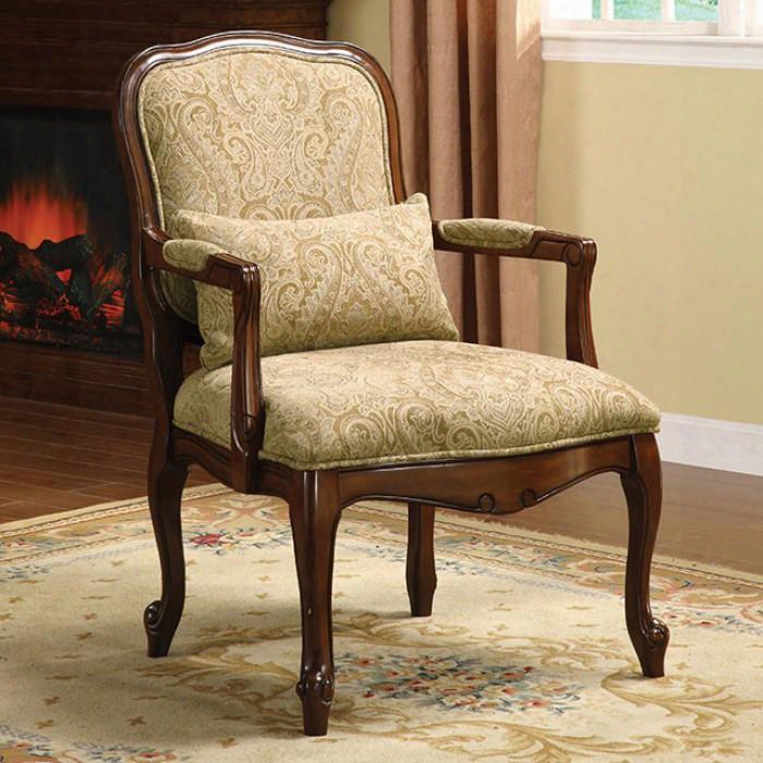 Waterville Cm-ac6980 Accent Chair With Padded Fabric Seat Solid Wood And Others Matching Pillow Included Dark Cherry Finish In Dark