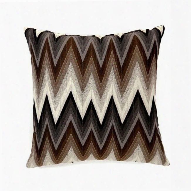 Ziggs Pl6009s-2pk 18" X 18" Pillow With Polyester S: 18" X 18" L: 22&quo; X22" Made In China Brown Black In