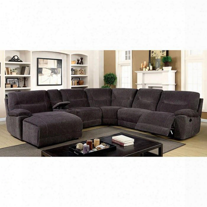 Zuben Collection Cm6853-sectional 138" 6-piece Sectional With Left Arm Facing Pushback Chaise Storage Console Armless Chair Corner Wedge Armless Recliner