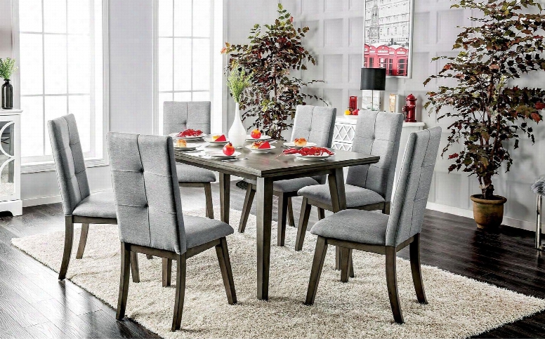 Abelone Collection Cm3354gy-t 60" Rectangular Dining Table With Mid-century Modern Style In