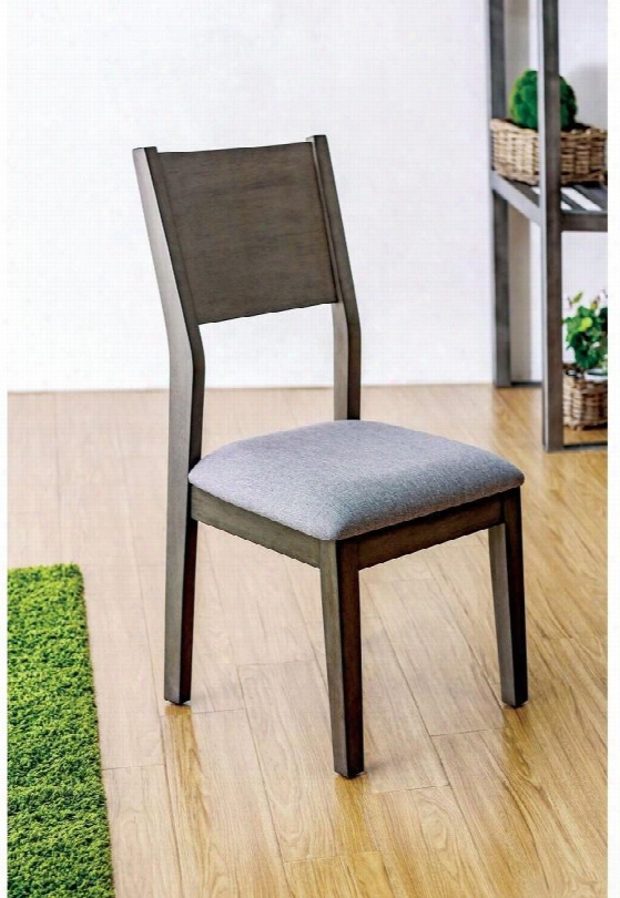 Anton I Collection Cm3986sc-2pk Set Of 2 Contemporary Style Side Chair With Panel Back And Padded Fabric Cushion In