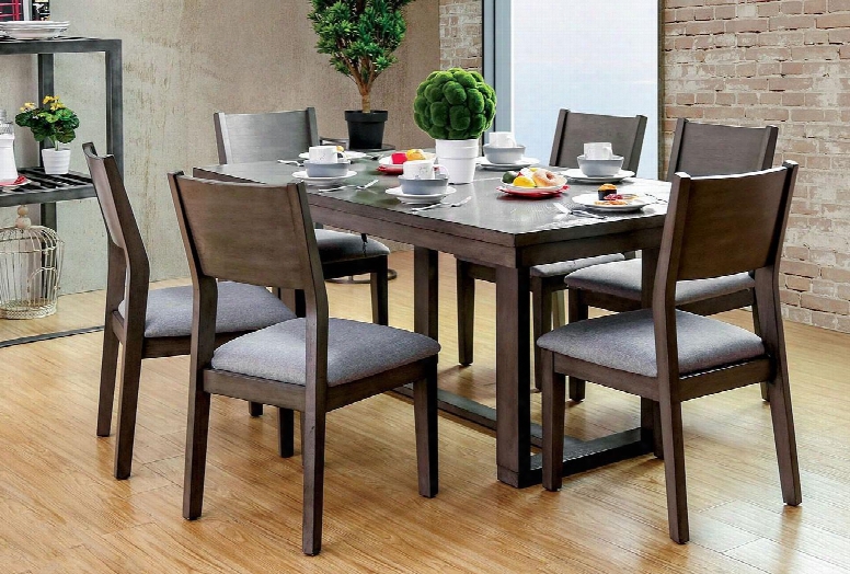 Anton I Collection Cm3986t 66" Rectangular Dining Table With Contemporary Style And Center Support Beam In