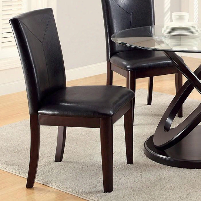 Atenna I Collection Cm3774sc-2pk Set Of 2 Leatherette Parson Side Chair In Dark